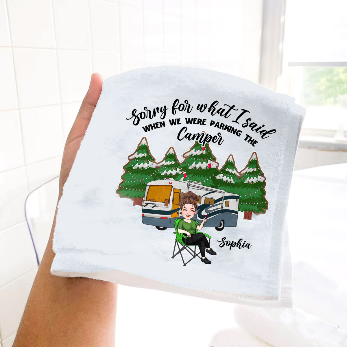 Désolé pour ce que j'ai dit - Serviette de camping personnalisée