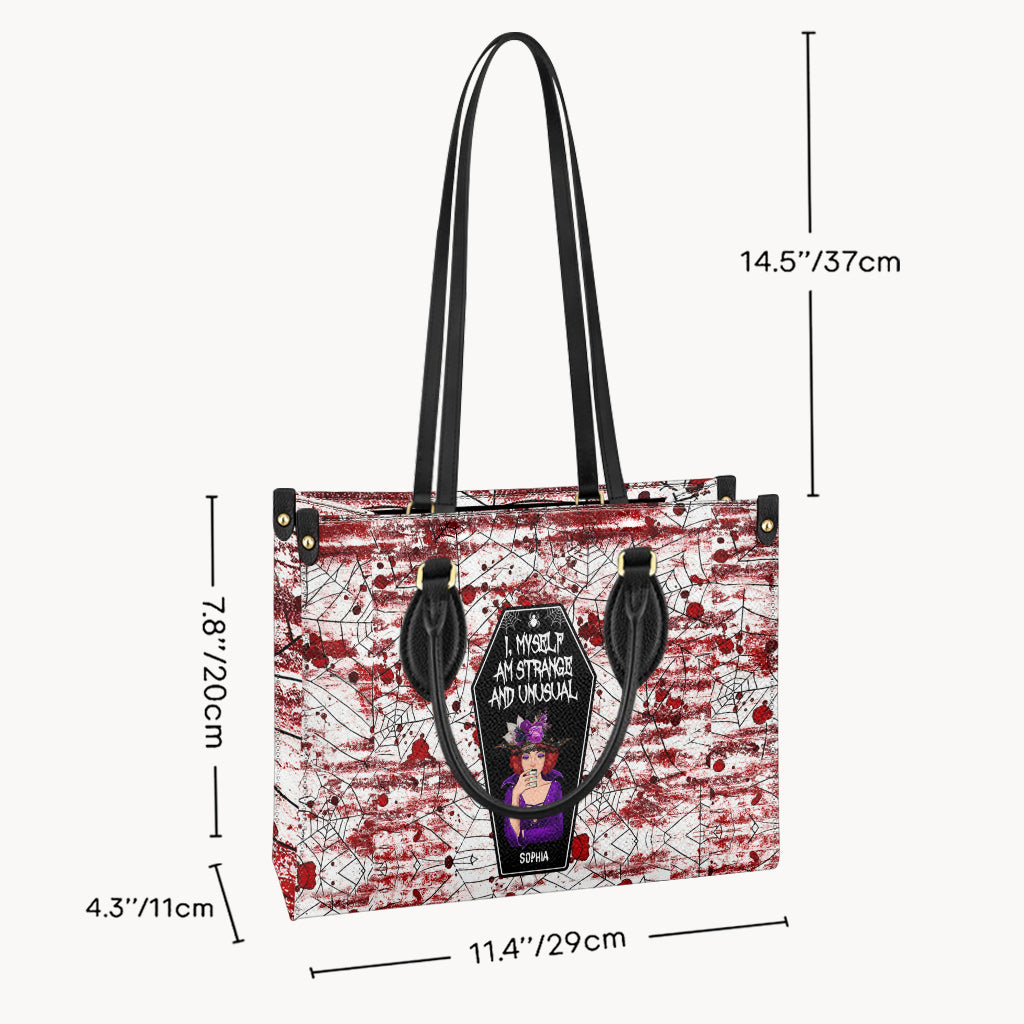 I Myself Am Strange and Unusual - Personalized Witch Leather Handbag