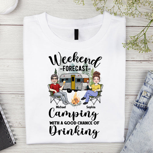 Wochenendprognose – Personalisiertes Camping-T-Shirt und Hoodie