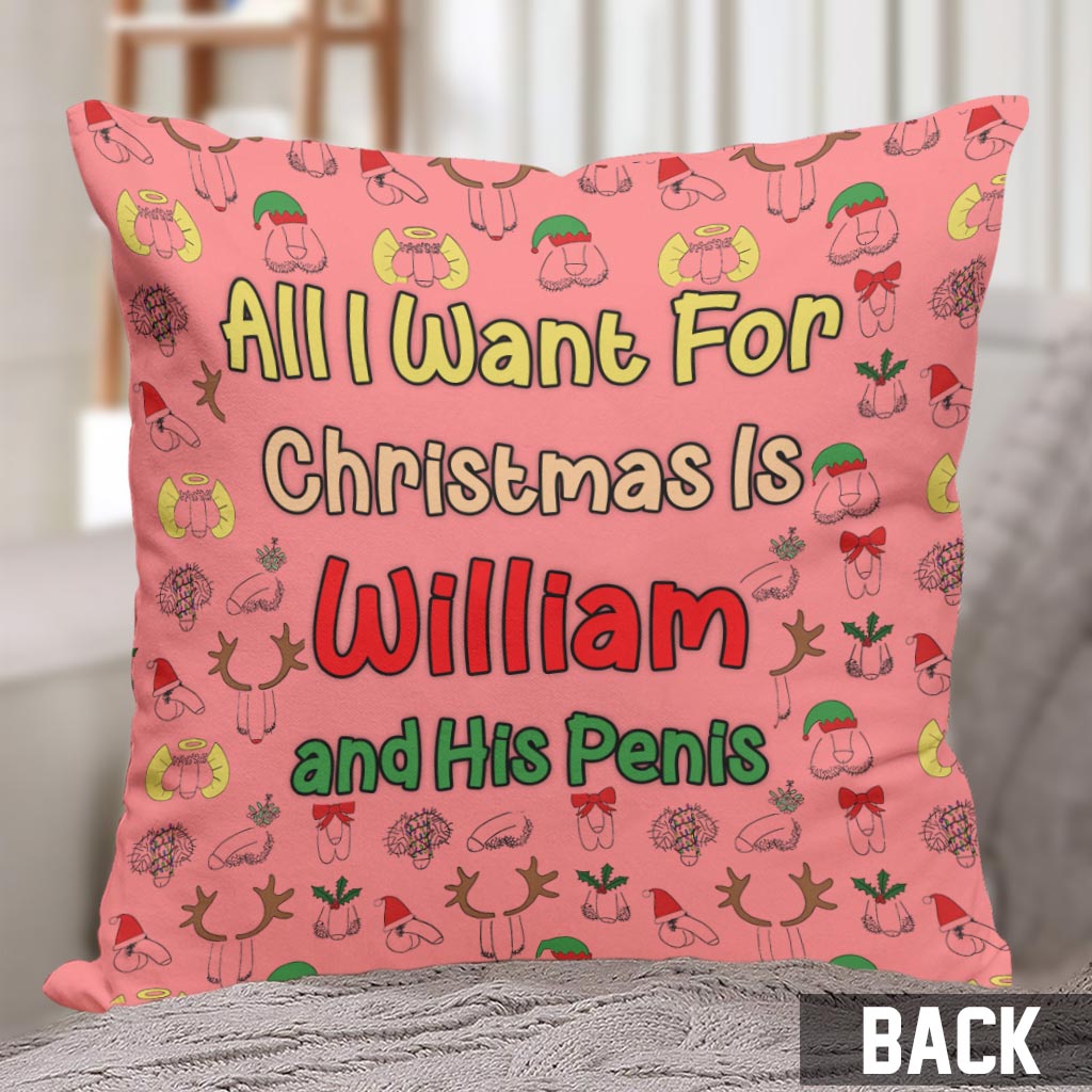 All I Want For Christmas - Personalized Couple Throw Pillow
