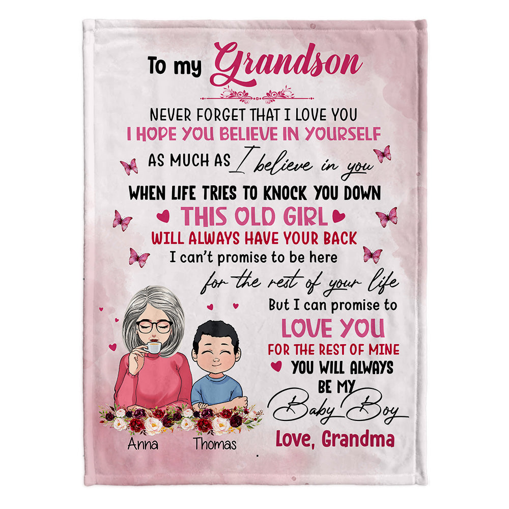 Für meine Enkelin – Geschenk für Oma, Enkelin, Enkel – Personalisierte Decke