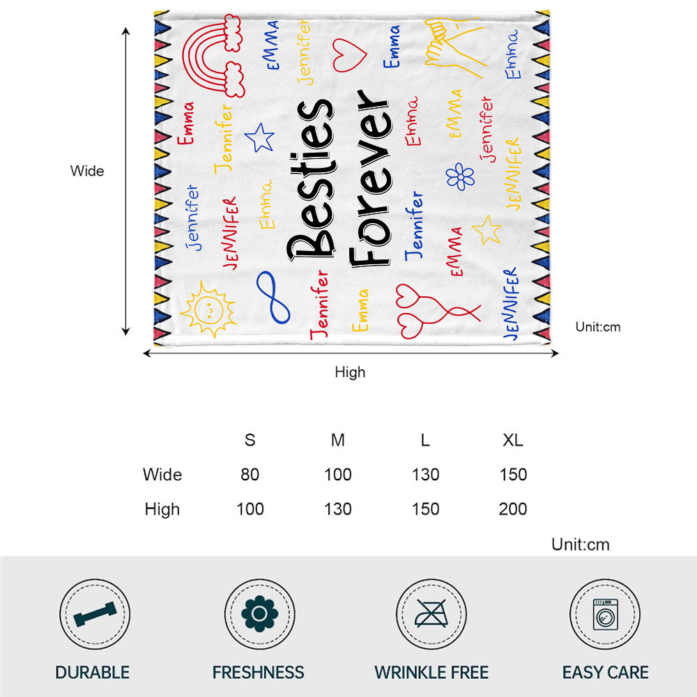 Für immer beste Freundinnen – Geschenk für Freunde – Personalisierte Decke