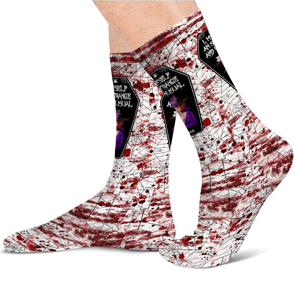 I Myself Am Strange and Unusual - Personalized Witch Socks