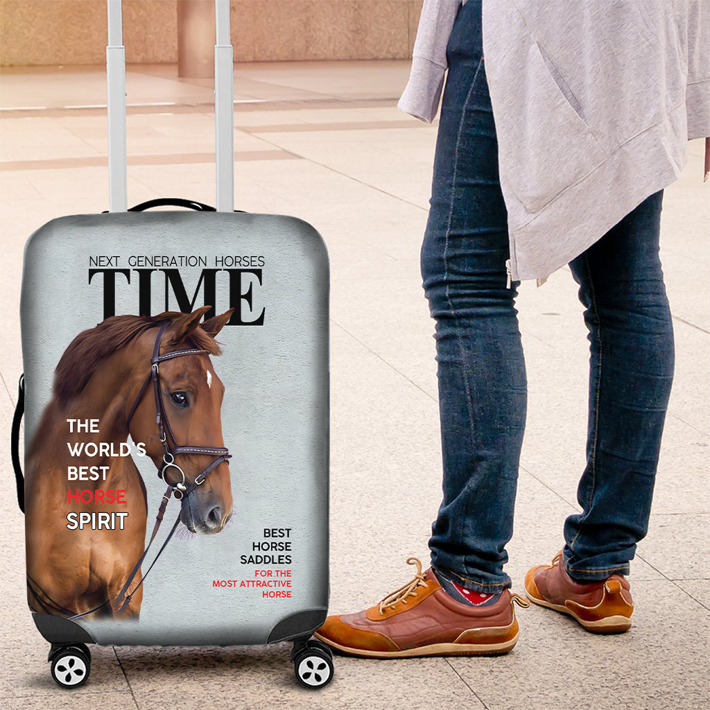Couvertures de magazines - Housse de bagage personnalisée à motif cheval