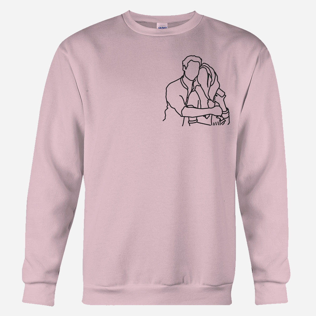 Custom Line Art - Personalized Couple Embroidered Sweater