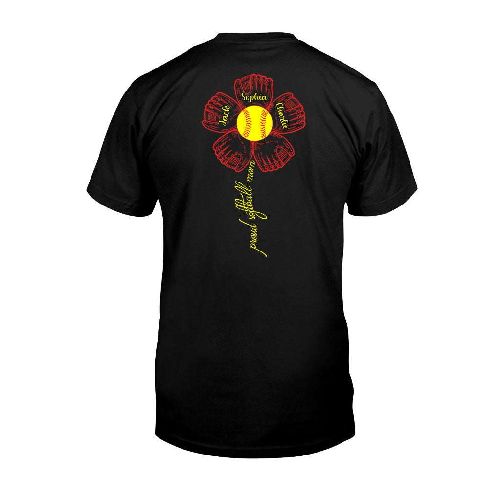 Stolze Softball-Mama, Oma und Tante – Personalisiertes Softball-T-Shirt und Hoodie
