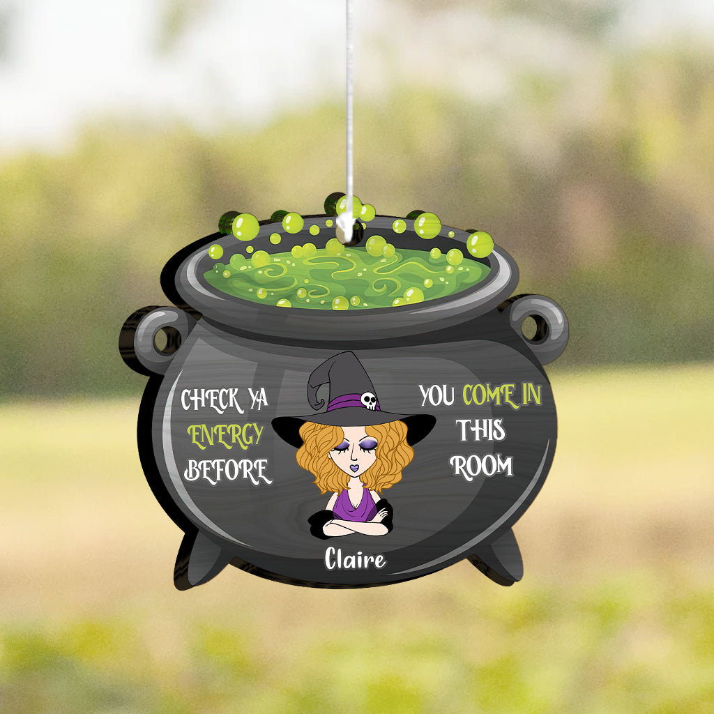 Check Ya Energy - Personalized Witch Wind Chime
