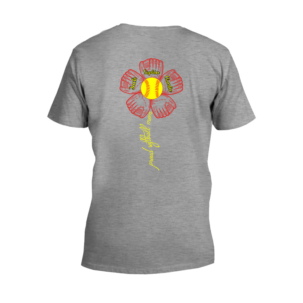 Stolze Softball-Mama, Oma und Tante – Personalisiertes Softball-T-Shirt und Hoodie