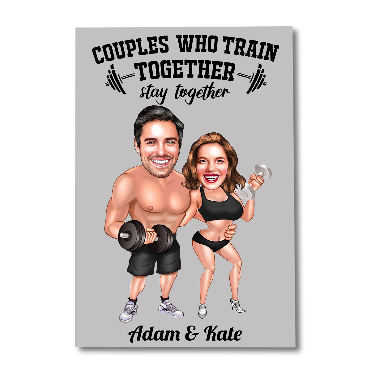 Couples qui s'entraînent ensemble - Toile et affiche de fitness personnalisées