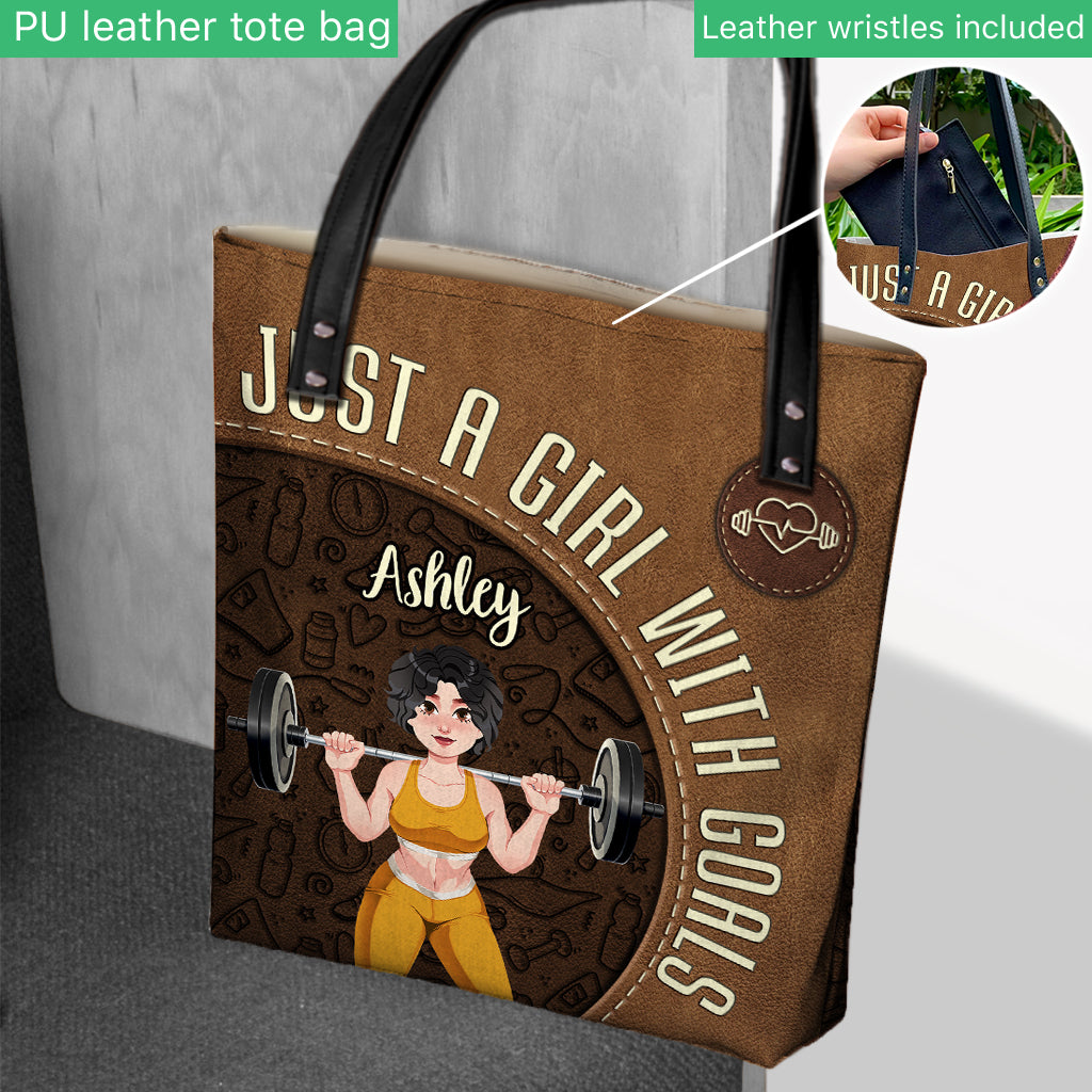 Einfach ein Mädchen mit Zielen – Personalisierte Fitness-Tragetasche