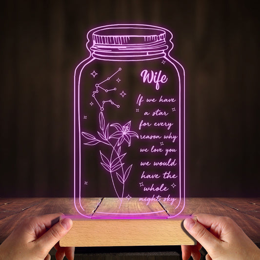 If I Had A Star Birth Flower Zodiac Sign - Gift for mom, grandma, daughter, wife, girlfriend, dad, grandpa, boyfriend, husband - Personalized Shaped Plaque Light Base