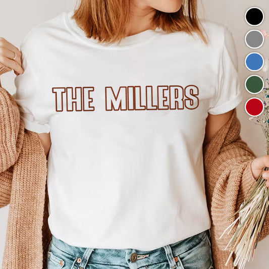 Individueller Name – Personalisiertes, besticktes Familien-T-Shirt