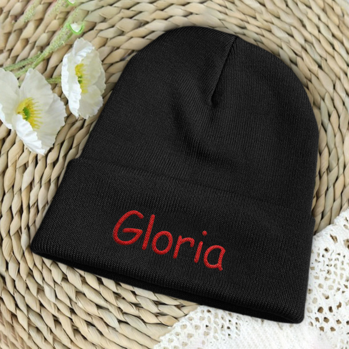 Custom Name Embroidered Beanie - Personalized Embroidered Beanie