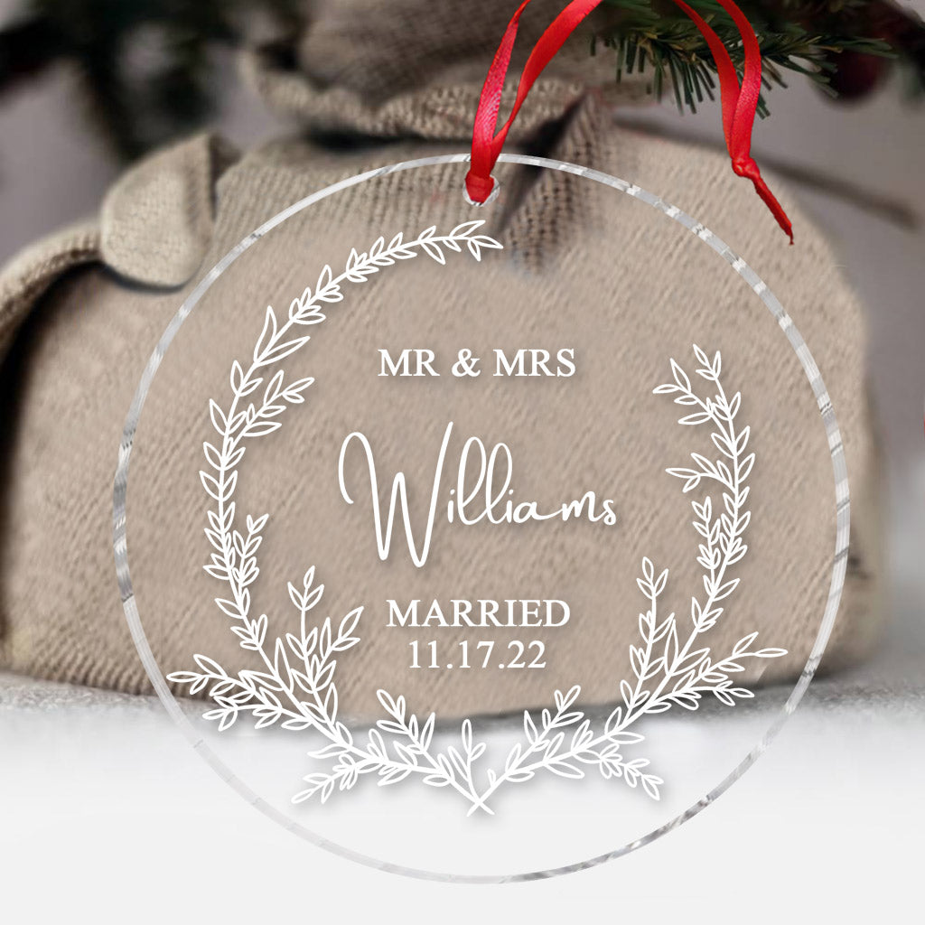 Our First Christmas As Mr & Mrs - Personalized Husband And Wife Ornament