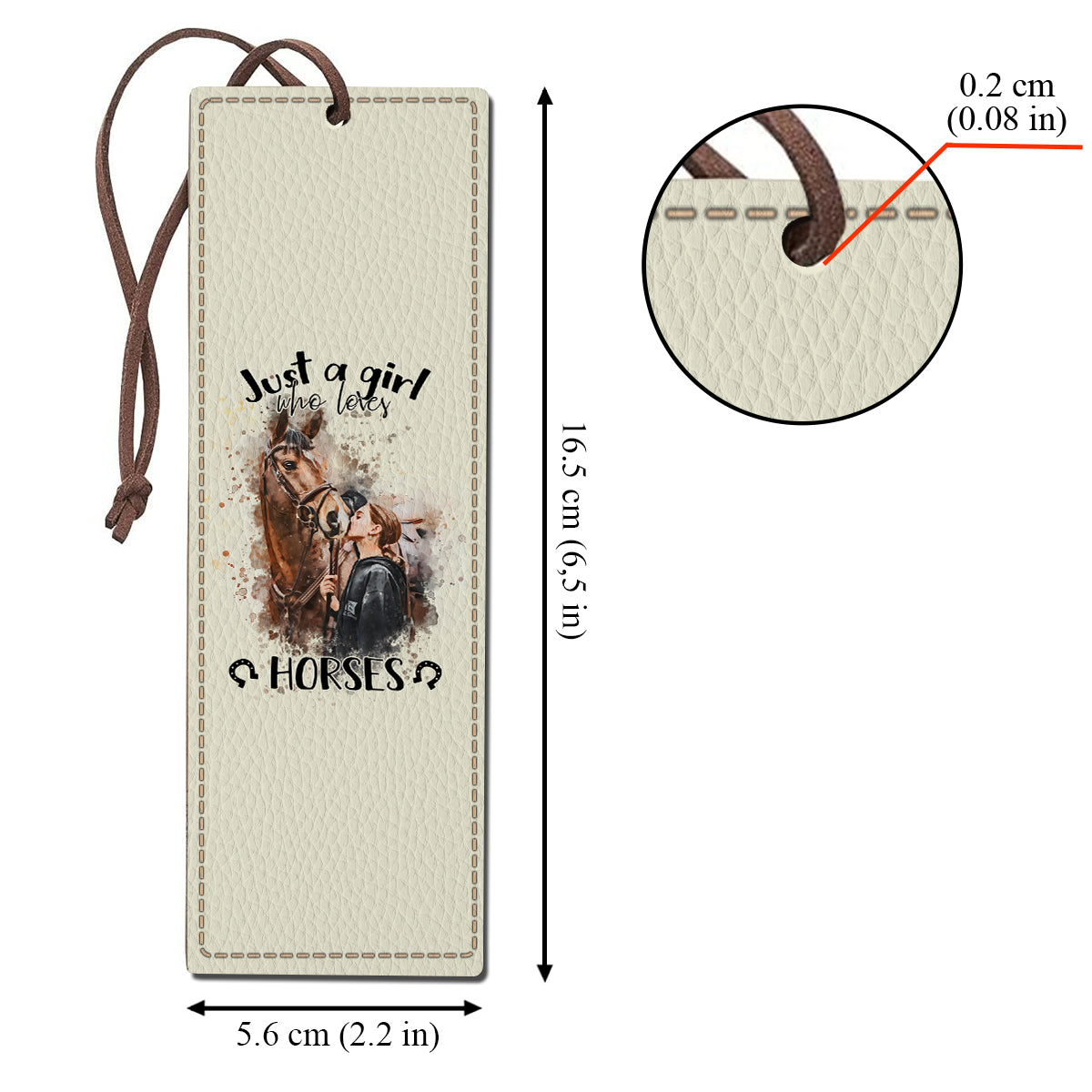 Juste une fille qui aime les chevaux - Marque-page personnalisé en cuir avec motif cheval