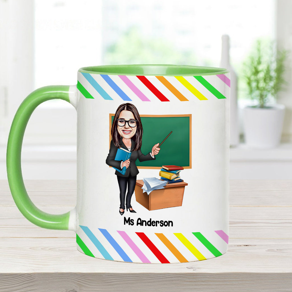 Der Einfluss eines guten Lehrers ist unvergänglich – personalisierte Tasse mit Lehrer-Akzent