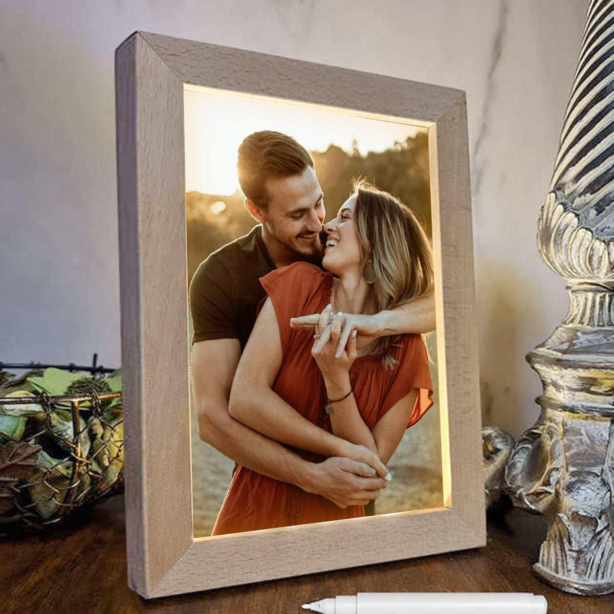 Custom Light Photo Frame - Personalized Couple Light Photo Frame