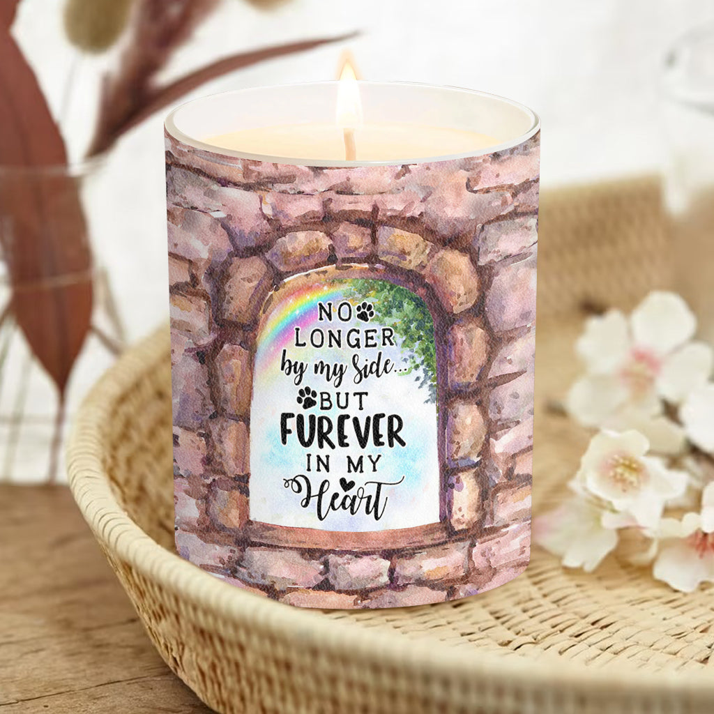 Plus à mes côtés - Bougie personnalisée pour chien avec couvercle en bois