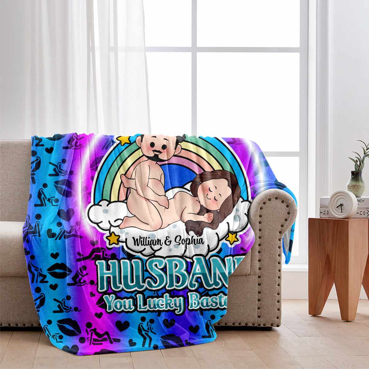 Congrats On Being My Husband - Personalized Husband And Wife Blanket