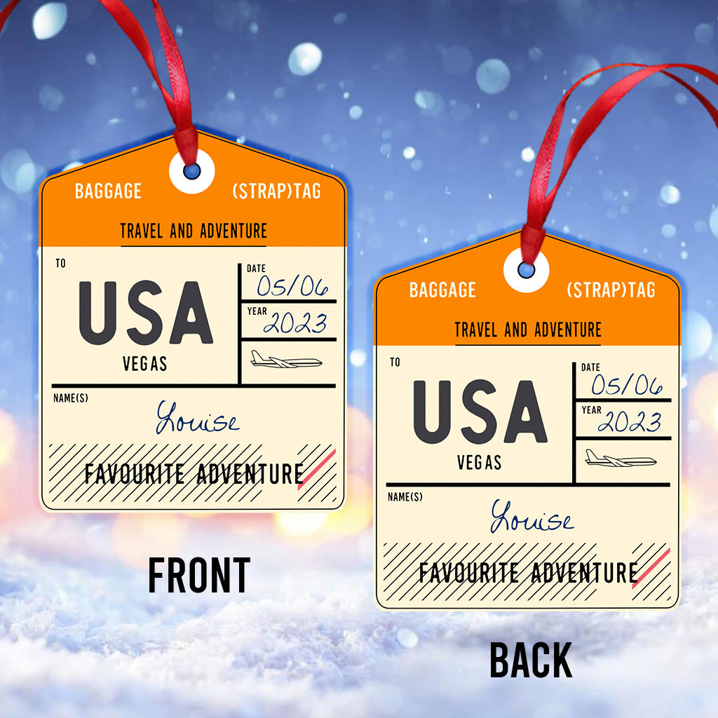 Favorite Adventure - Personalized Travelling Ornament