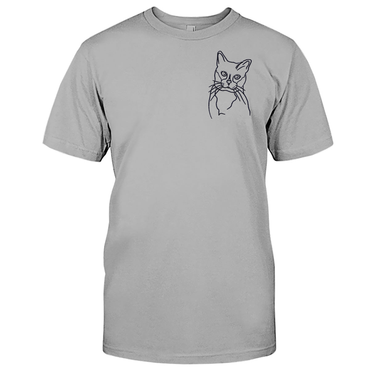 T-shirt brodé personnalisé avec motif de chat