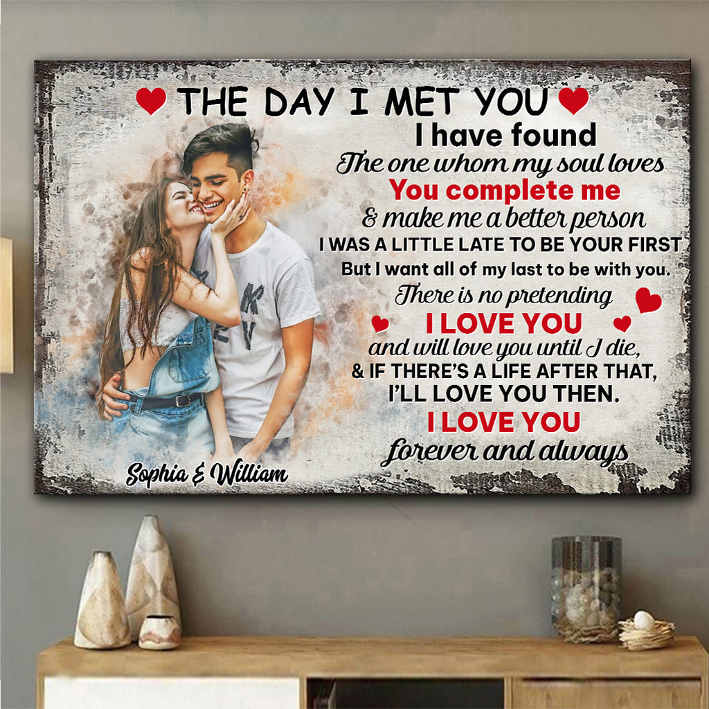The Day I Met You - Personalized Couple Canvas And Poster