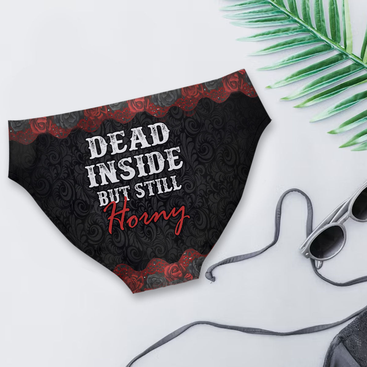 Dead Inside Dark Roses - Personalized Skull Women's Briefs