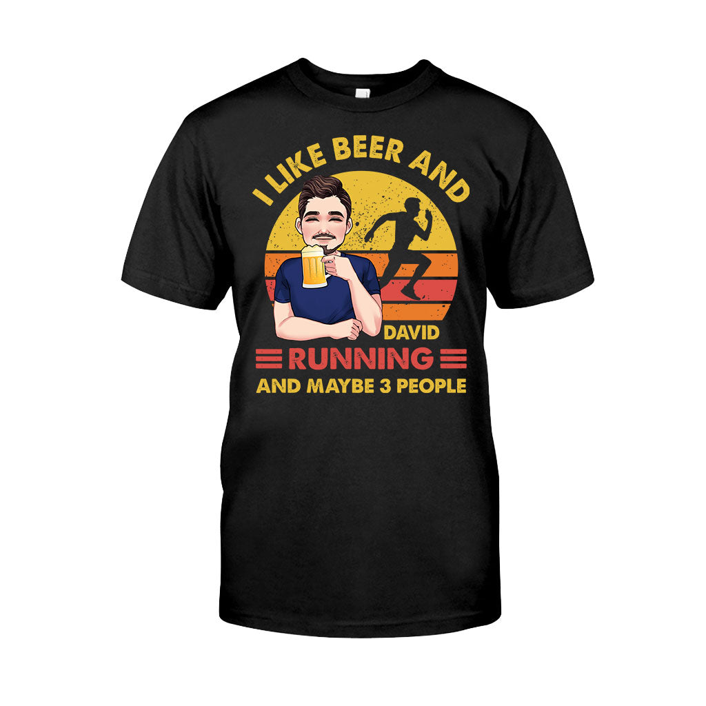 Ich mag Bier und Laufen – personalisiertes Lauf-T-Shirt und Hoodie