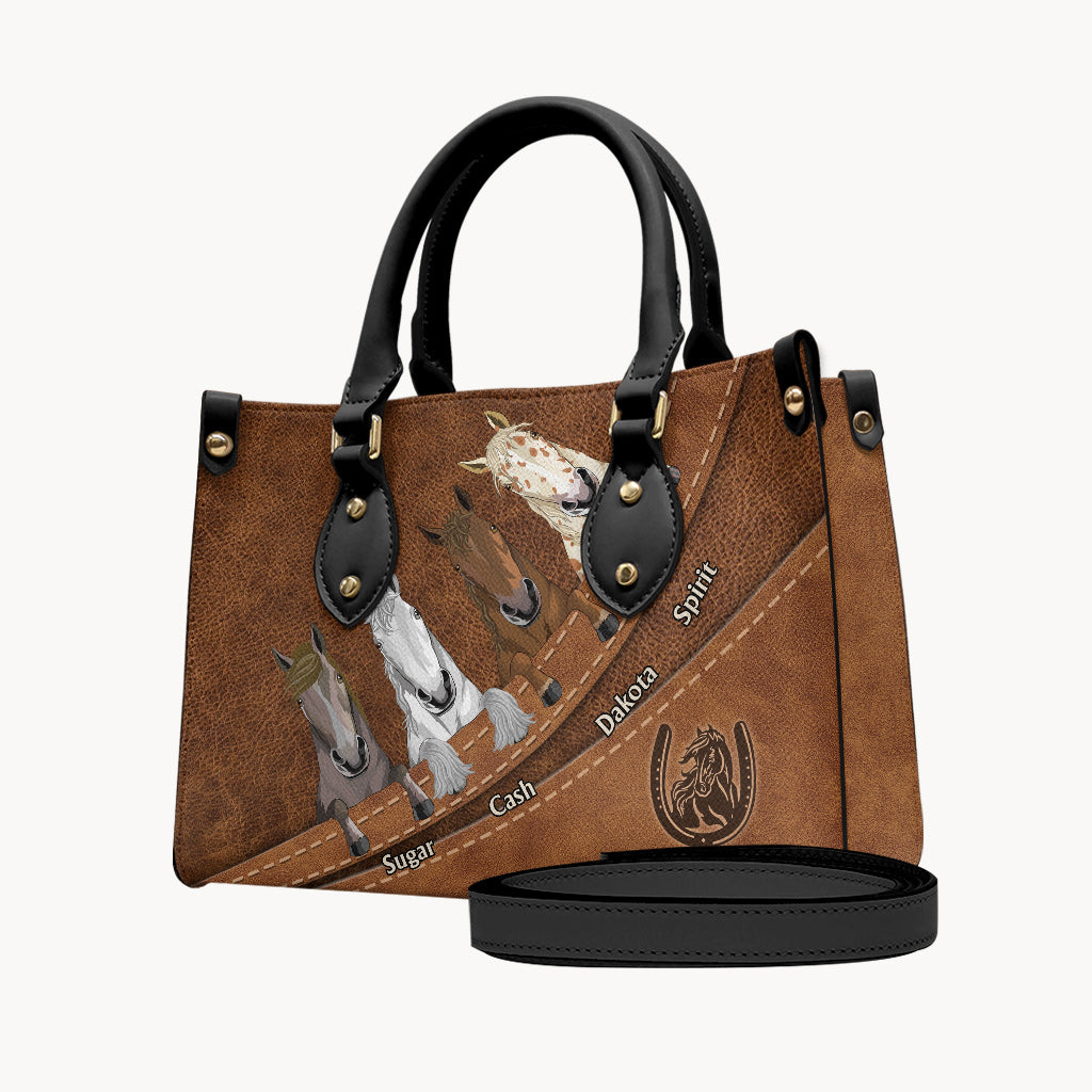 Love Horse - Sac à main en cuir personnalisé à motif cheval