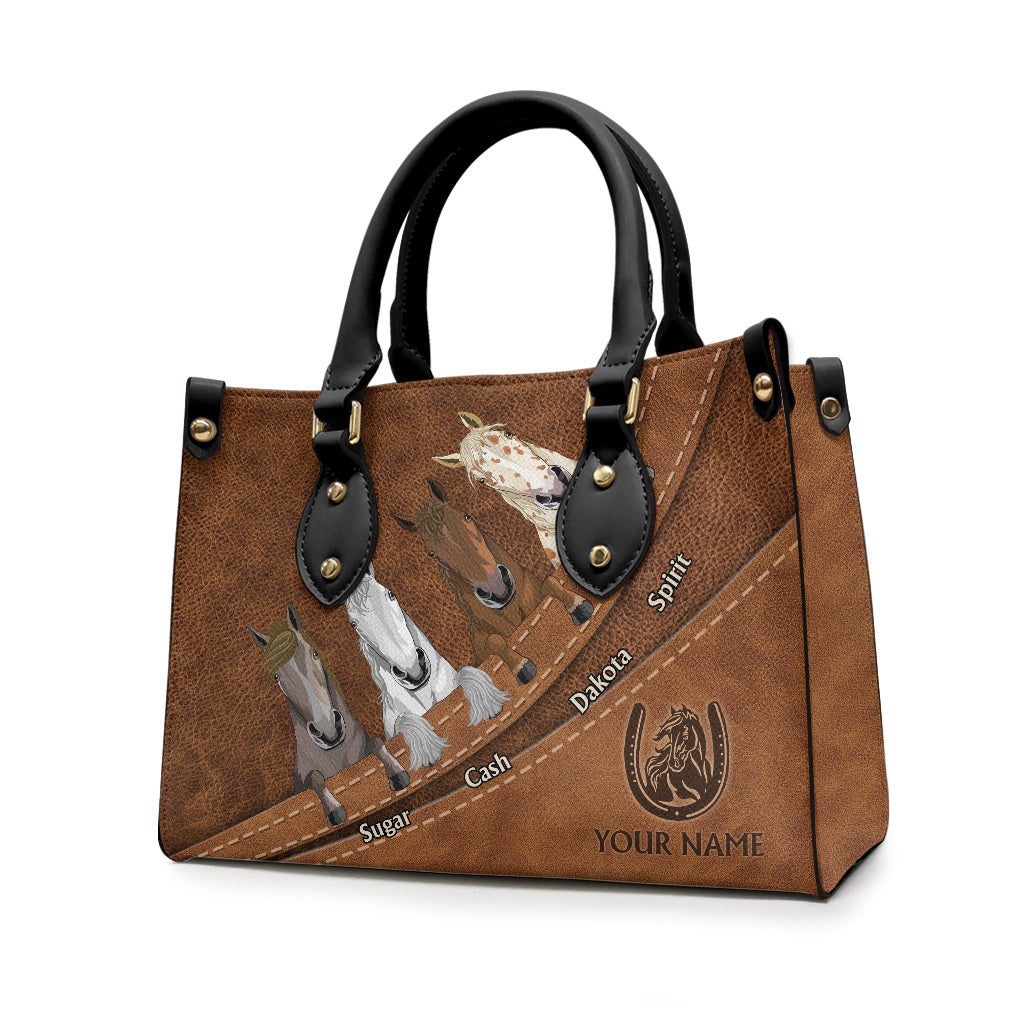 Love Horse - Sac à main en cuir personnalisé à motif cheval