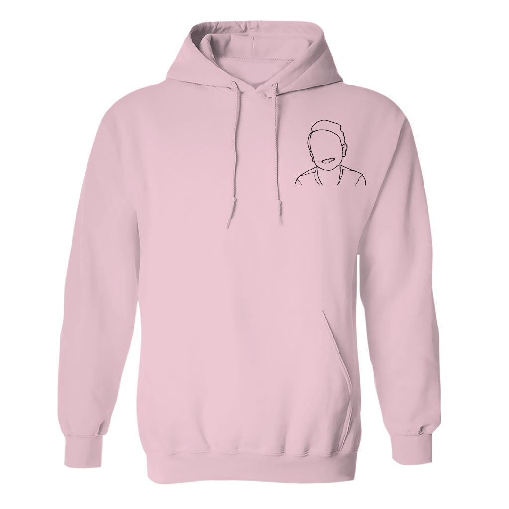 Individuelle Linienzeichnung – Personalisierter, bestickter Kinderhoodie