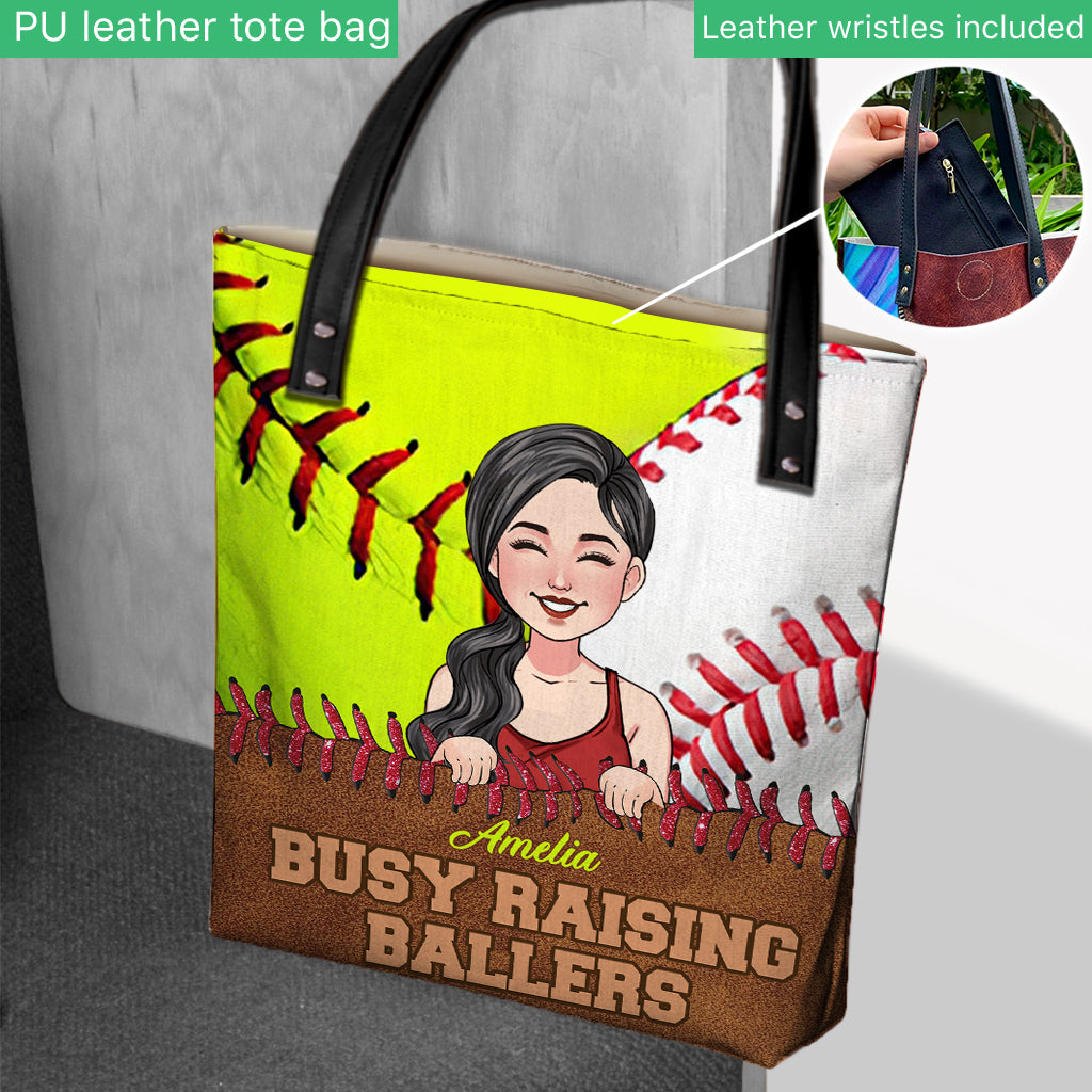 Sac fourre-tout de softball personnalisé « Love Softball »