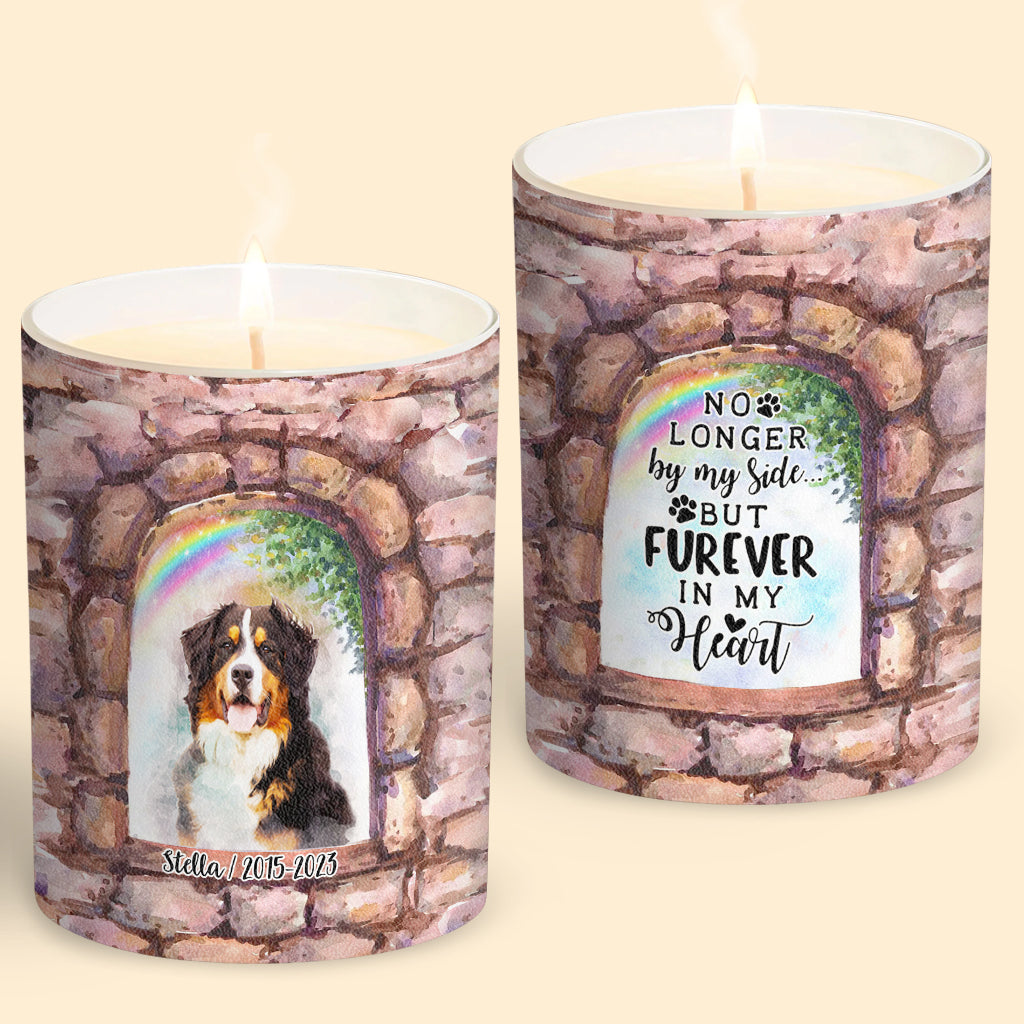 Plus à mes côtés - Bougie personnalisée pour chien avec couvercle en bois