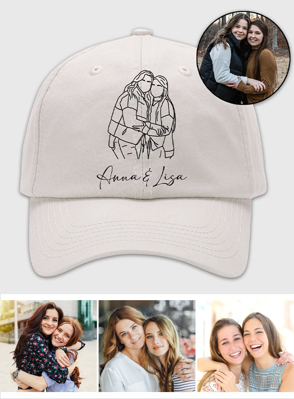 Casquette classique brodée personnalisée avec photo pour frères et sœurs