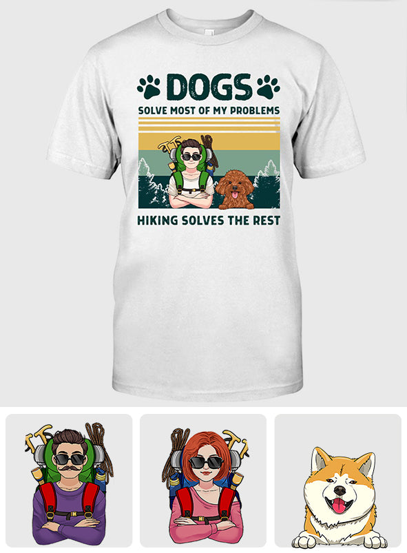 Hunde und Wandern lösen meine Probleme – personalisiertes Wander-T-Shirt & Hoodie