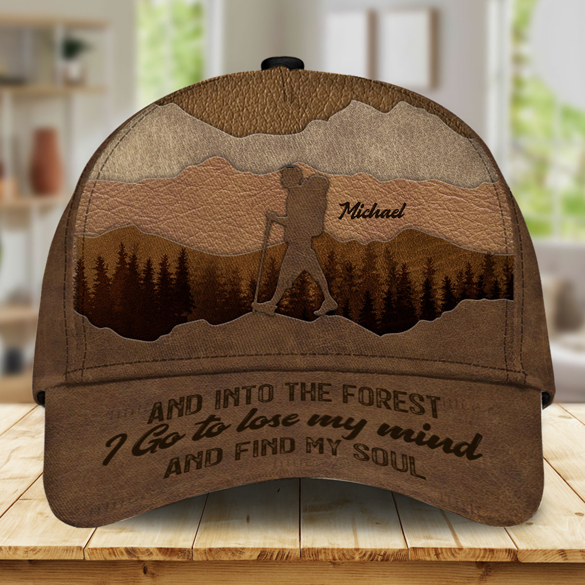 Und hinein in den Wald gehe ich - Personalisierte klassische Wanderkappe