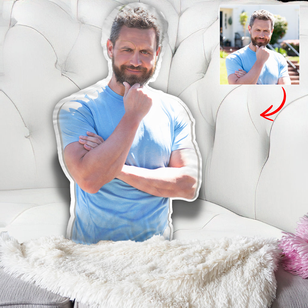 Personalisiertes Kissen in Onkelform mit Fotomotiv
