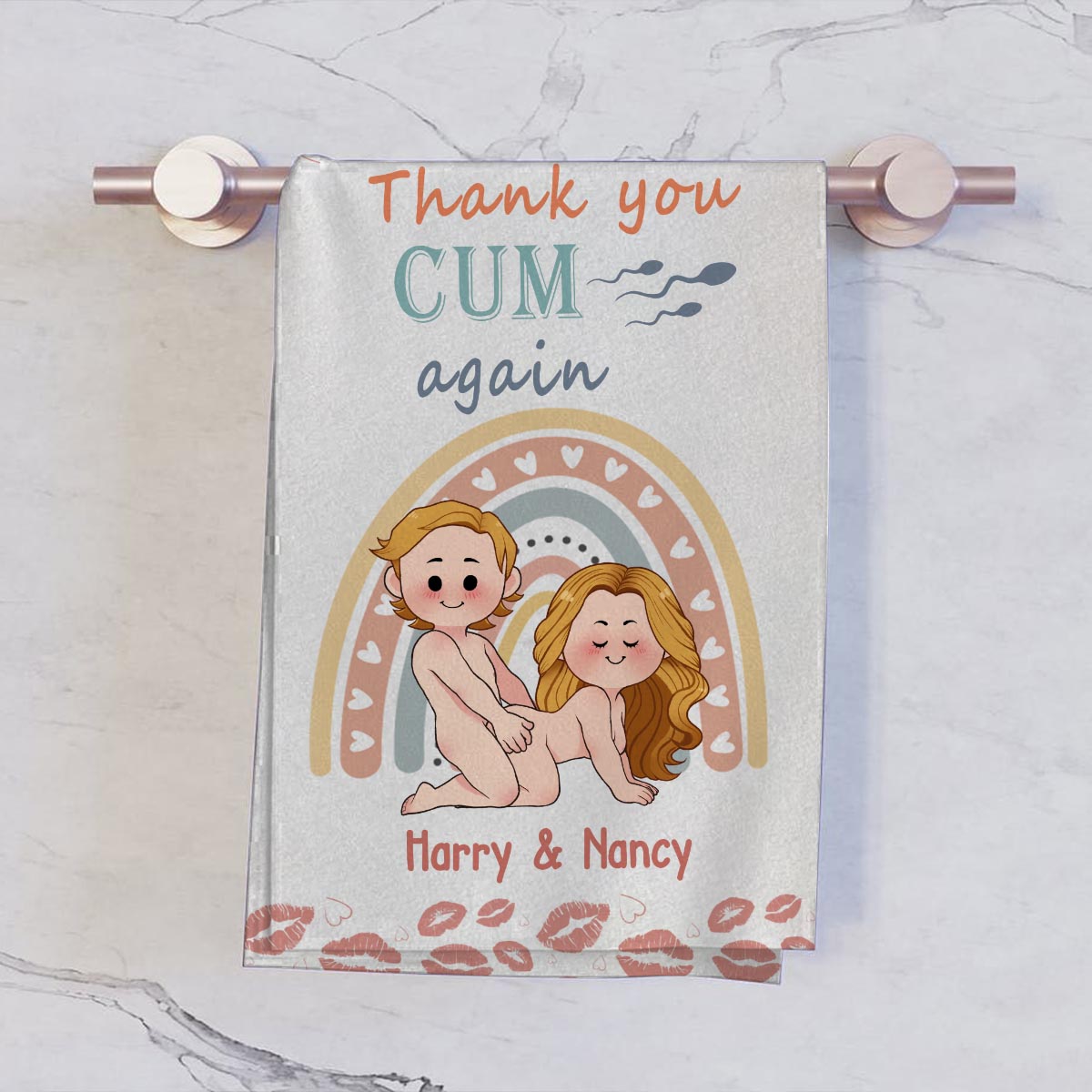 Thank You Cum Again - Personalized Couple Towel