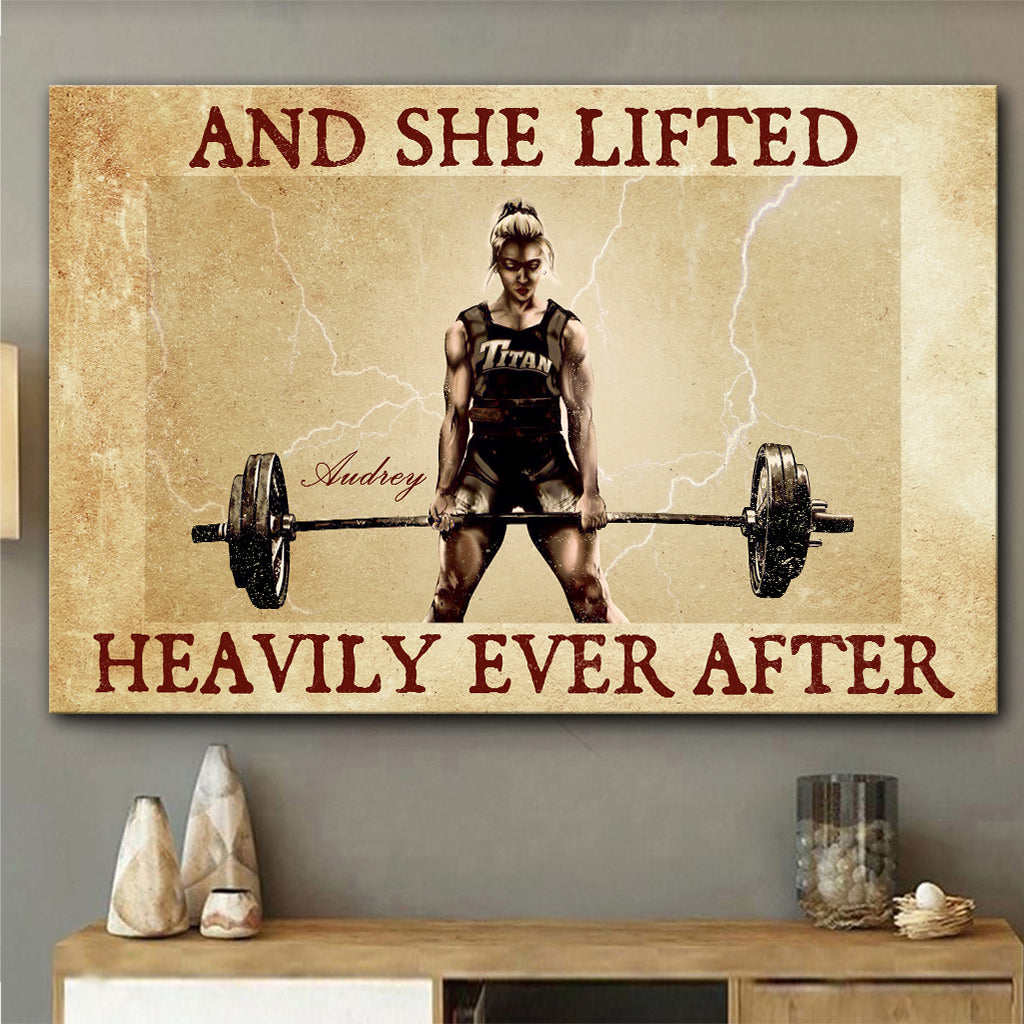 Und sie hob schwer bis an ihr Lebensende – Personalisierte Fitness-Leinwand und Poster