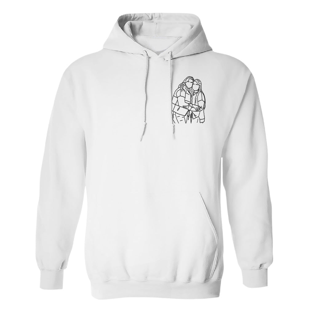 Sweat à capuche brodé personnalisé avec motif au trait - Bestie