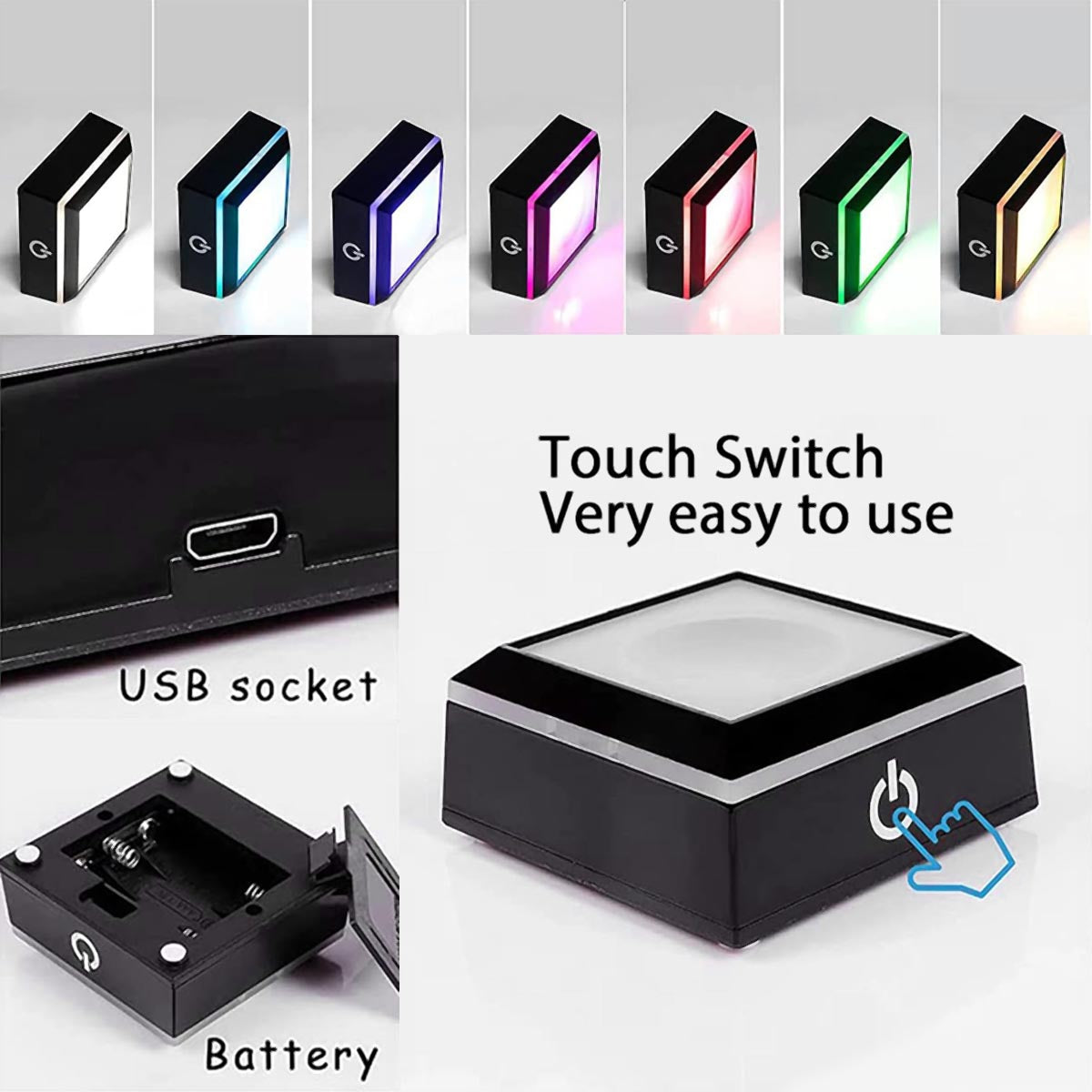 Custom Photo - Personalized Memorial Laser Engraving 3D Iceberg Shaped Crystal Lamp