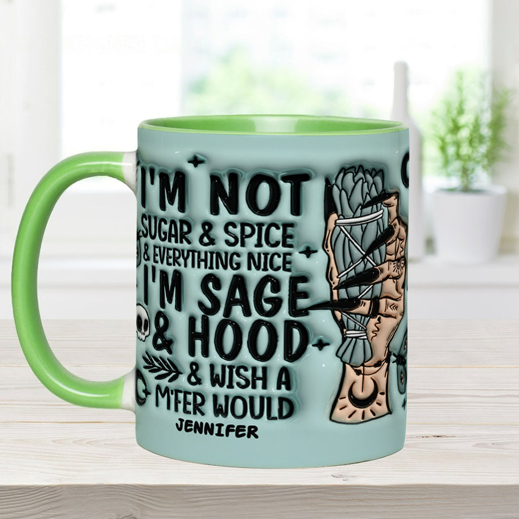 I'm Not Sugar And Spice - Personalized Witch Accent Mug
