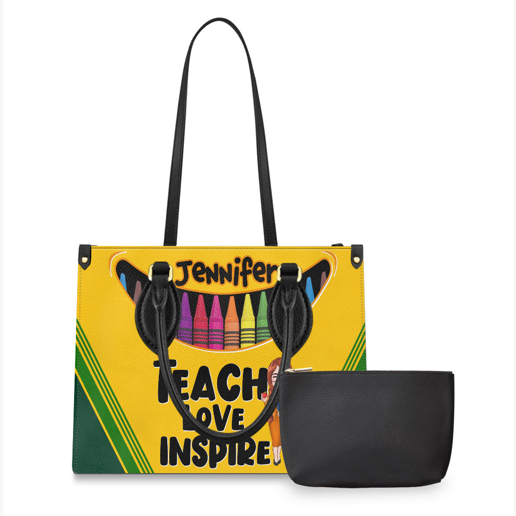 Positive Affirmationen Schmetterling - Personalisierte Schmetterlings-Lederhandtasche