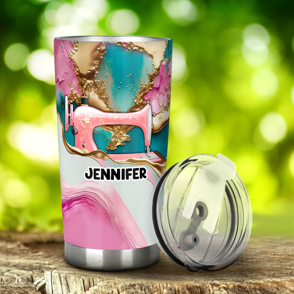 Gobelet isotherme personnalisé « J’adore coudre »
