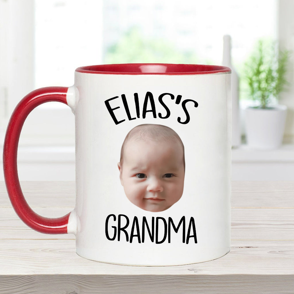 Individuell gestaltete Tasse mit Baby-/Kindergesicht – personalisierte Tasse mit Neugeborenen-Akzent