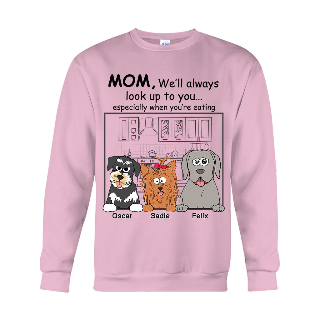 Ich werde immer zu dir aufschauen – personalisiertes Hunde-T-Shirt und Hoodie