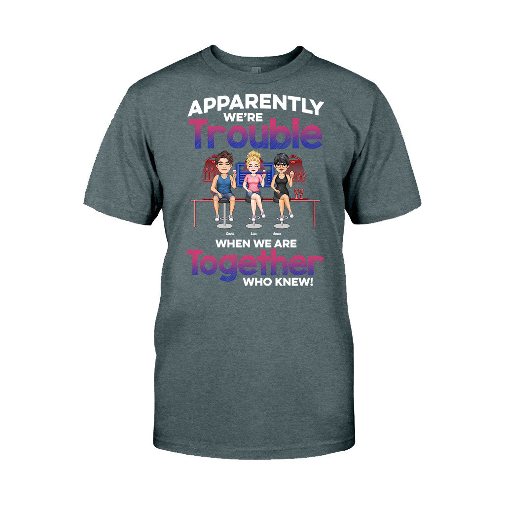 Anscheinend sind wir zusammen nur Ärger – personalisiertes Bestie-T-Shirt & Hoodie
