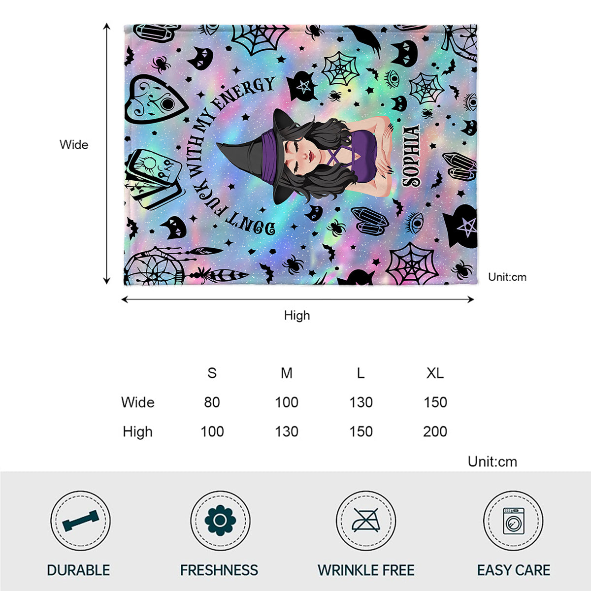 Don't F With My Energy - Personalized Witch Blanket