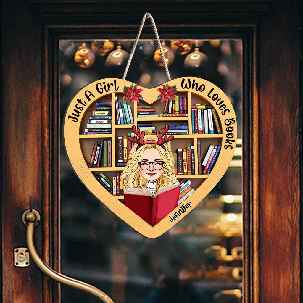 Just A Girl Who Loves Book - Personalized Book Wood Sign