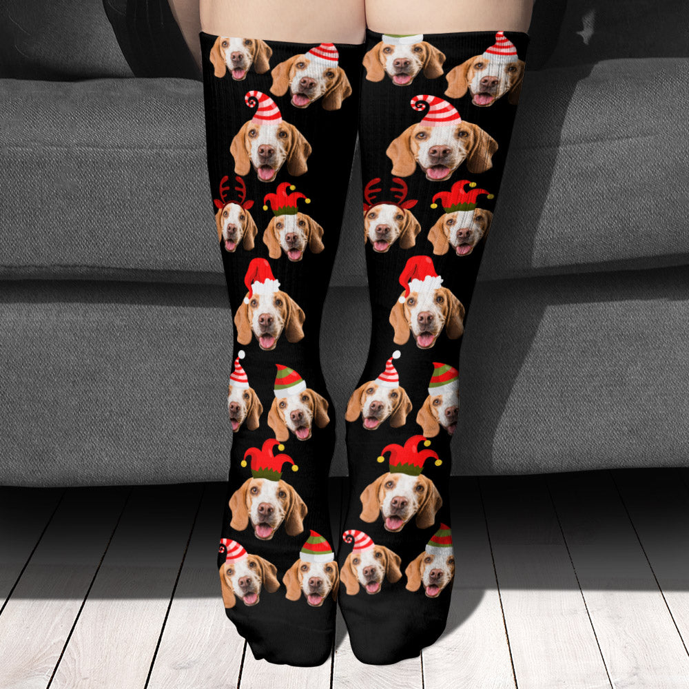 Chaussettes personnalisées avec photo de votre animal de compagnie - Cadeau pour les amoureux des chiens - Chaussettes personnalisées